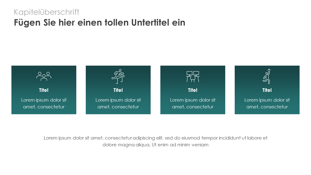 Infografik mit 4 Optionen und Farbverlauf - dunkel und hell