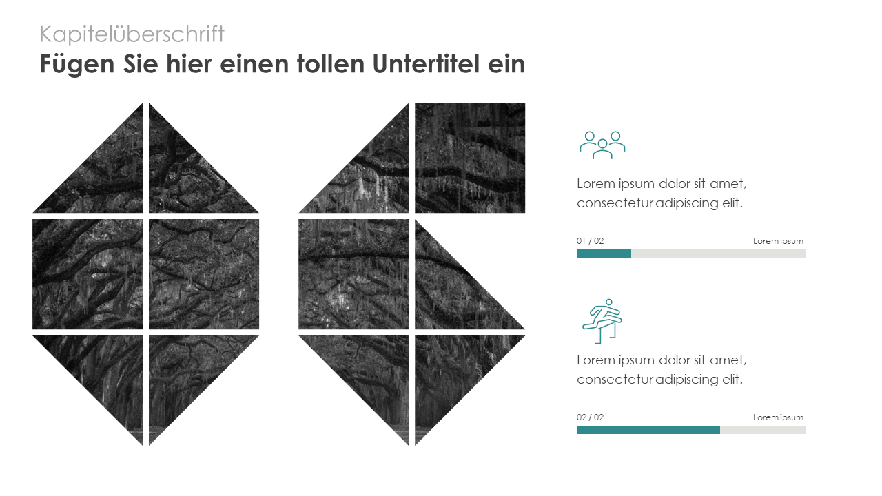 Elegante Bildplatzhalter im Zahlenstil (1 bis 9) - dunkel und hell