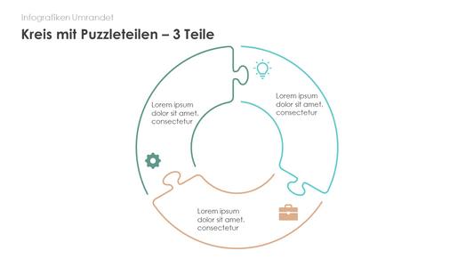 Kreis mit Puzzleteilen - 3 bis 8 Teile