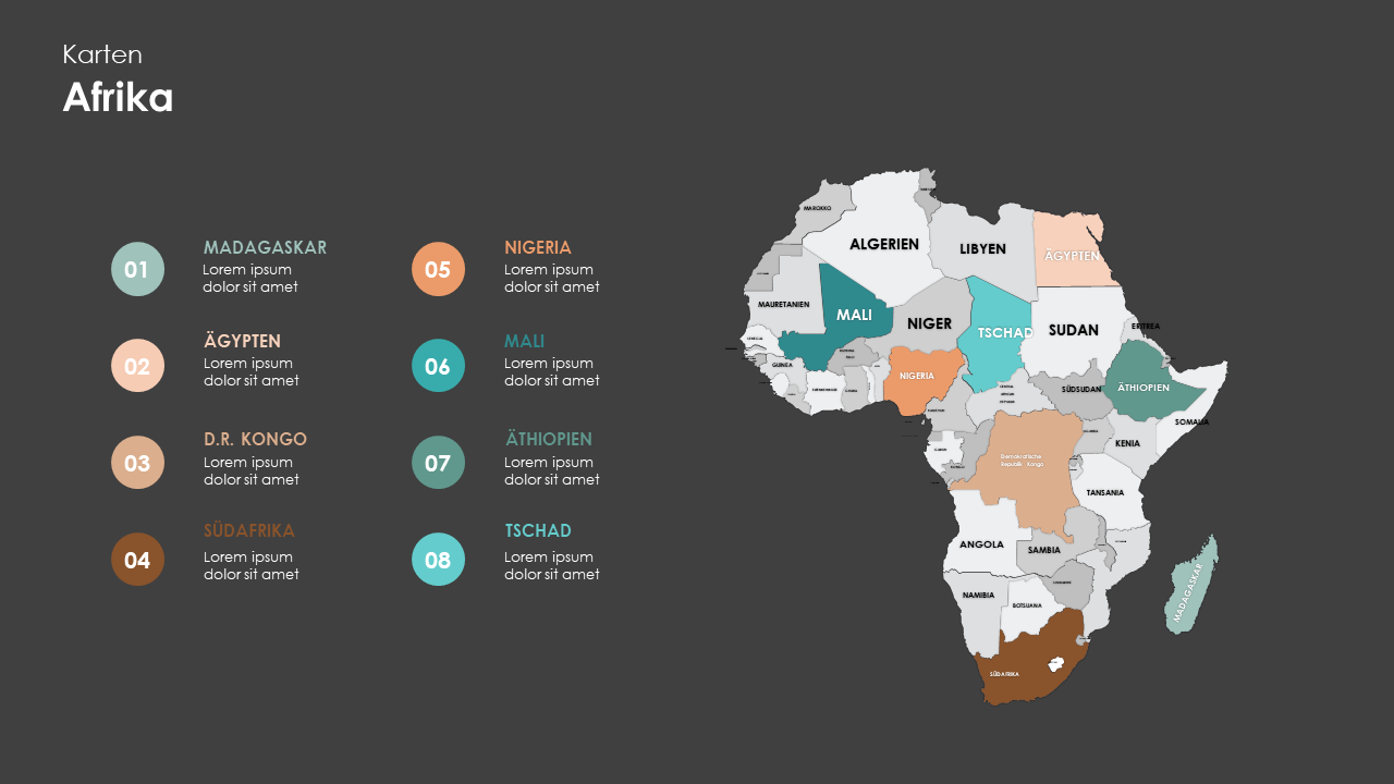Afrika Karte-dunkel