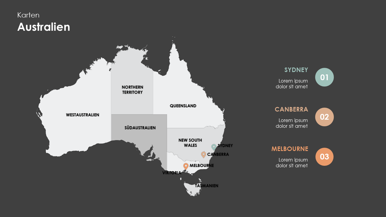 Australien Karte-dunkel