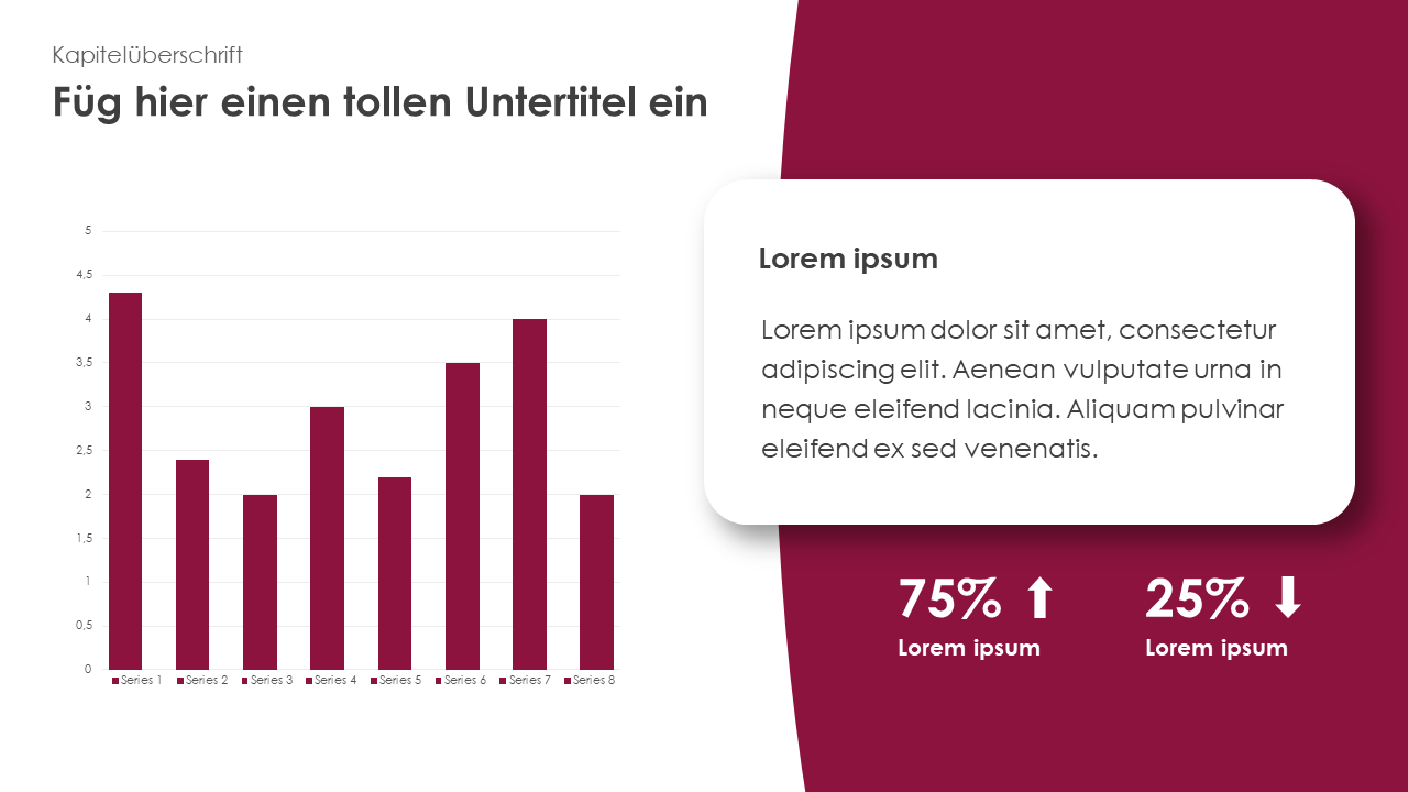 Balkendiagramm mit Daten (Bordeaux)