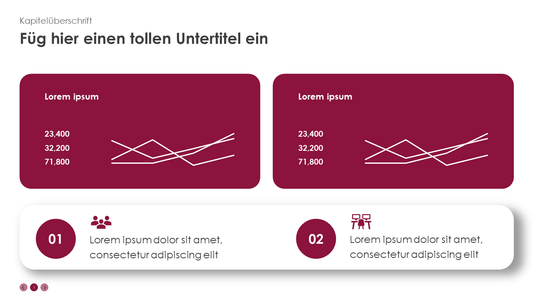 Liniendiagramme mit Symbolen (Bordeaux)