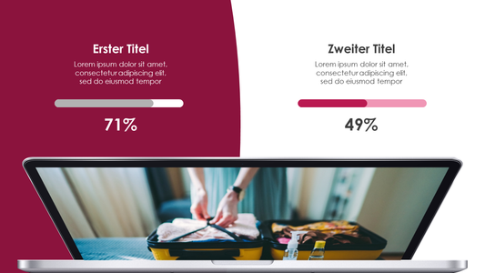 Laptop Mockup mit Prozentanzeige (Bordeaux)