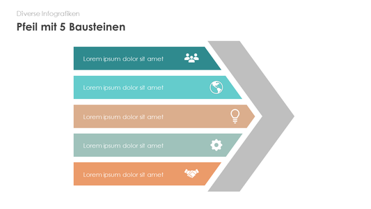 Pfeil mit 5 Bausteinen