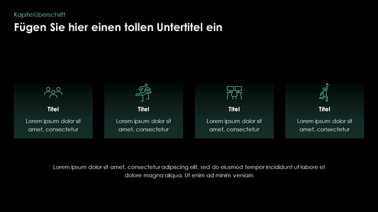 Infografik mit 4 Optionen und Farbverlauf - dunkel und hell