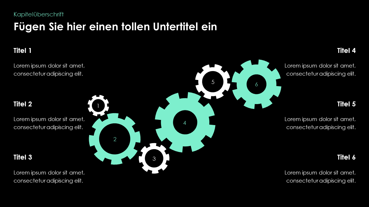 Infografik mit Zahnrädern - dunkel und hell