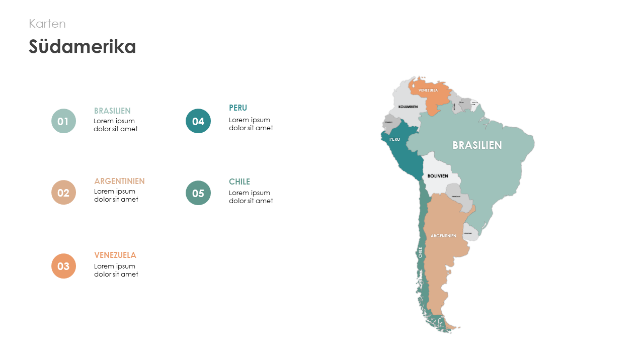 Südamerika-Karte