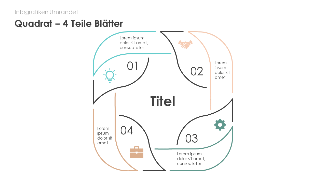 Quadrat - 4 Teile Blätter