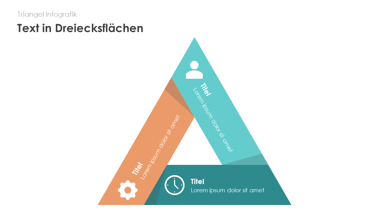 Text in Dreiecksflächen