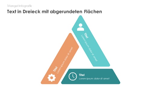 Text in Dreieck mit abgerundeten Flächen