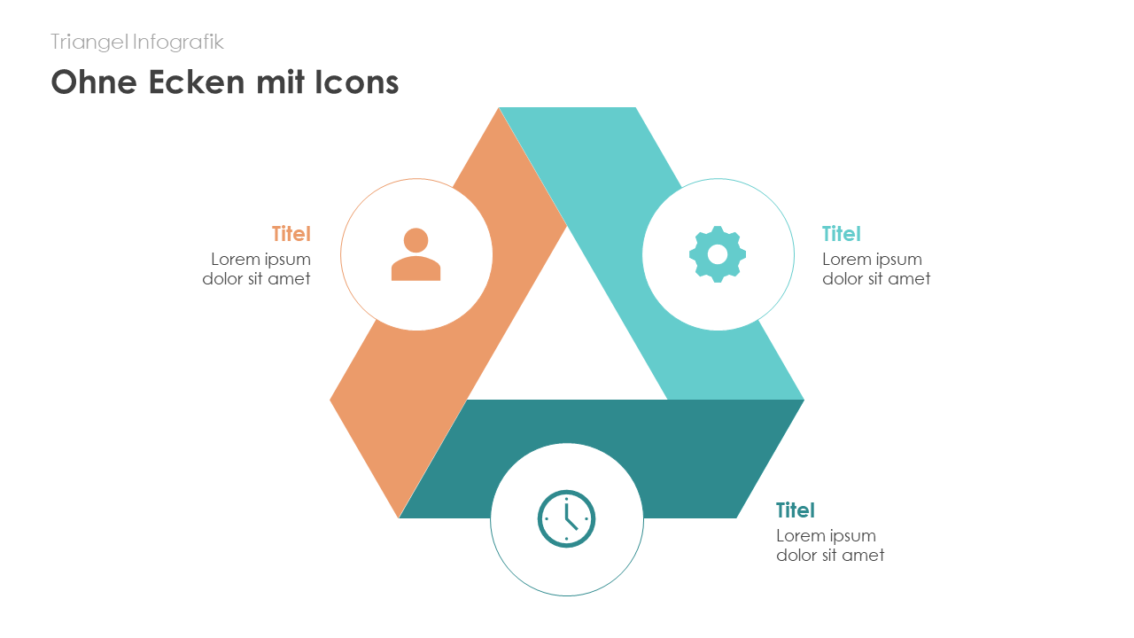 Dreieck ohne Ecken mit Icons