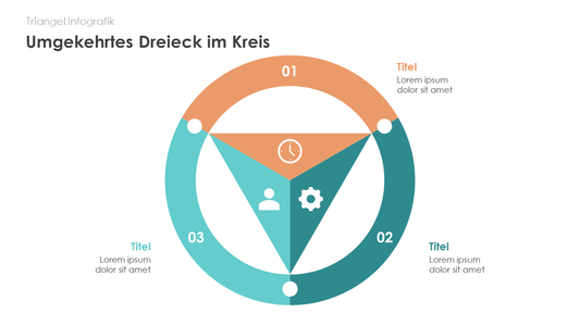 Umgekehrtes Dreieck im Kreis