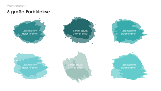 6 große Farbklekse