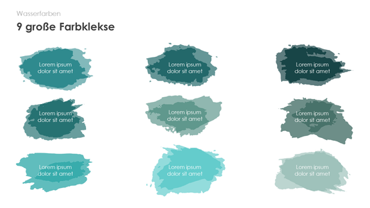9 große Farbklekse