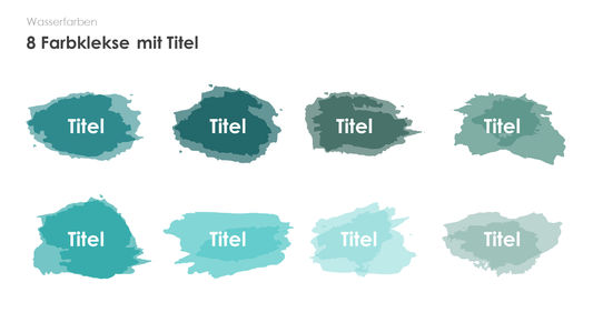 8 Farbklekse mit Titel