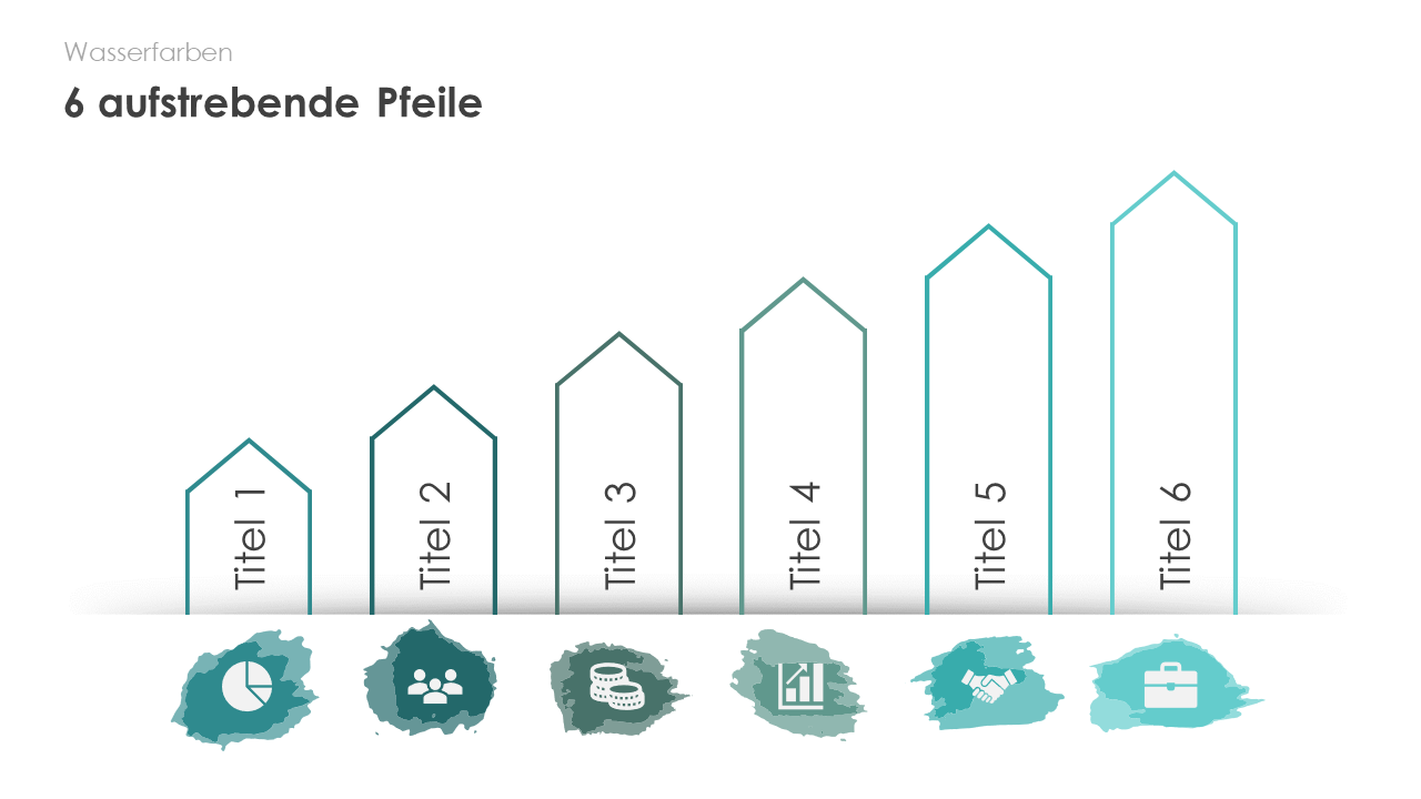 6 aufstrebende Pfeile