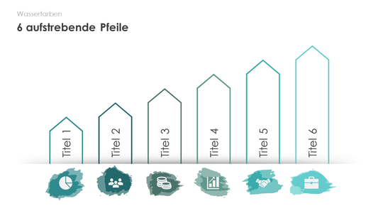 6 aufstrebende Pfeile
