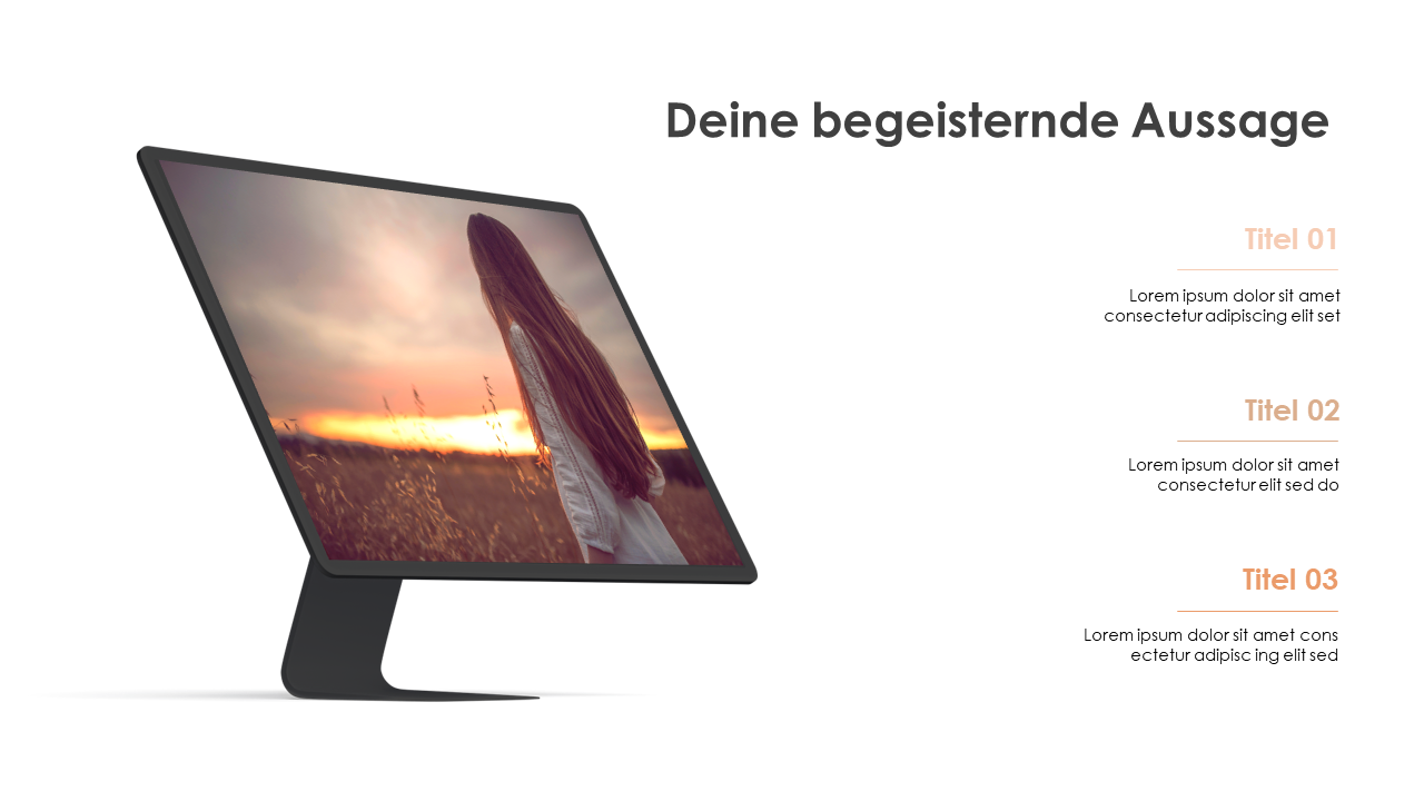 Bildschirm Mockup Seitenansicht